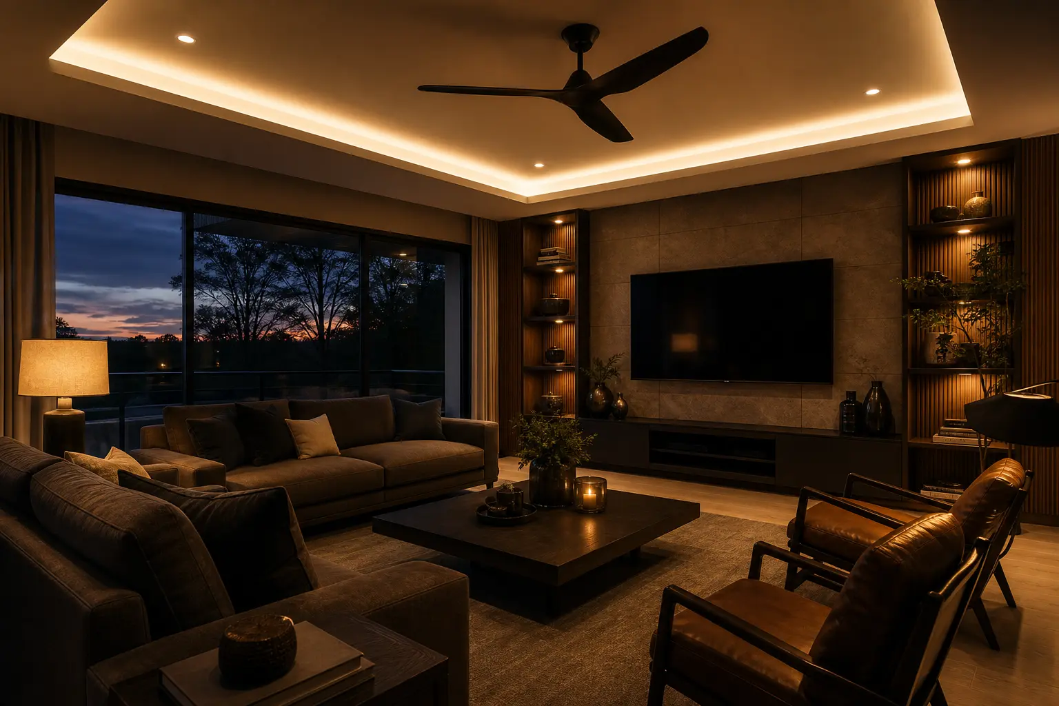 Recessed LED lighting and ceiling fan installation in Cypress, TX by Electric Yahweh